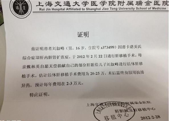 �Ϻ������ҽԺ���ߵļ������֤��