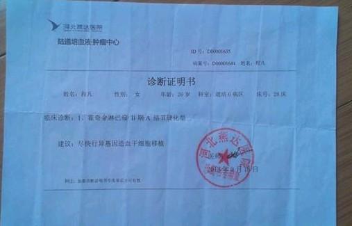 �ӱ����ҽԺ���޹�˾½����ѪҺ�������Ŀ����ļ���֤��  