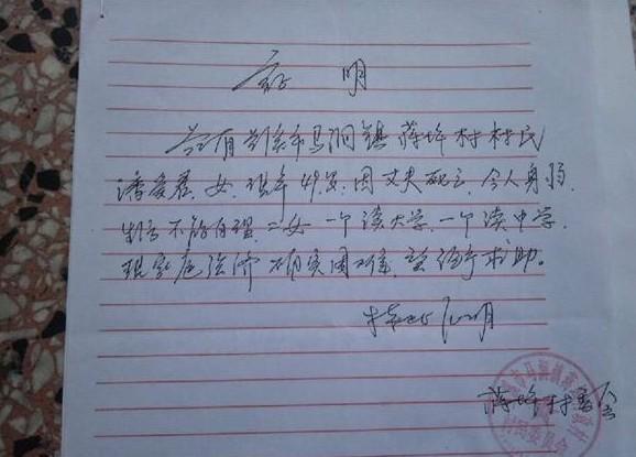 村委会开具的证明