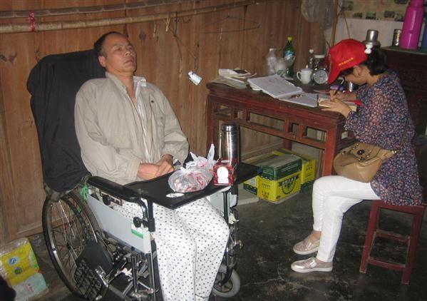 蒋有兵生活不能自理,需要人照顾