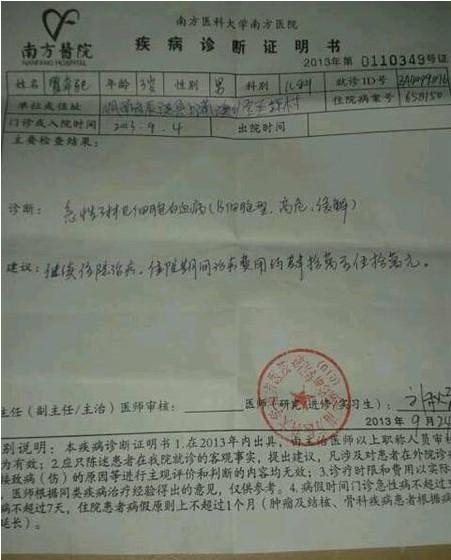 责任医师开具的大概费用证明