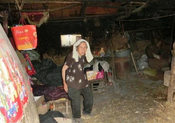 李素兰老人居住的房子低矮,老旧,勉强的住人
