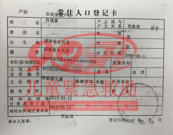 肖禄豪身份证明