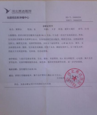 医院诊断证明书