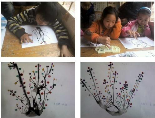 在红邓小学令人惊艳的画作启发下,我们设计了一个完善的“口袋”, 装满了画笔和纸张。我们开始在更多的项目点学校尝试,同时也收获了更多更多惊喜。孩子们拿到“彩虹口袋”时,脸上充满着欢乐。而他们的作品也让我们充满着惊喜。